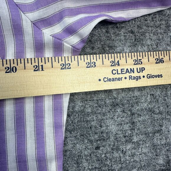 Vintage 70s Shirt Men Large 15.5 Purple Stripe Butterfly Collar Mod Made in USA - Picture 9 of 12